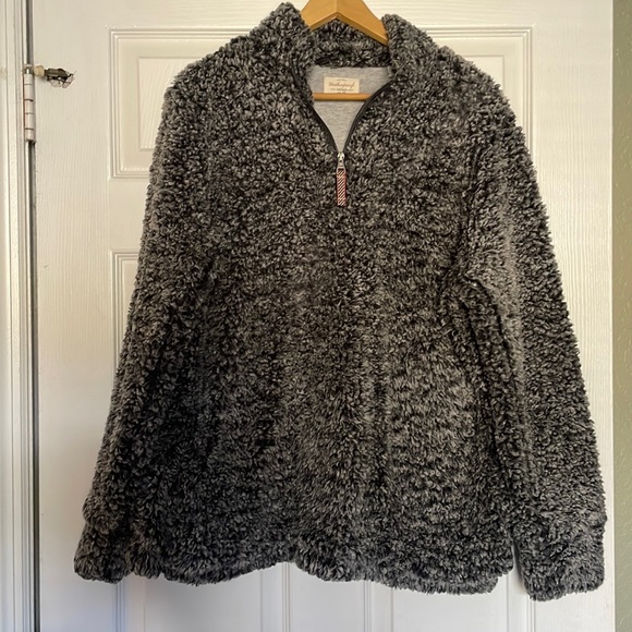 Mens Warm Fuzzy Sweater Zip Up Pullover 